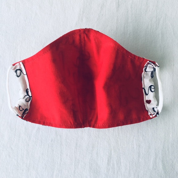 FACE MASK WHITE  BLACK WITH LOGO FAITH HOPE LOVE - Picture 7 of 8